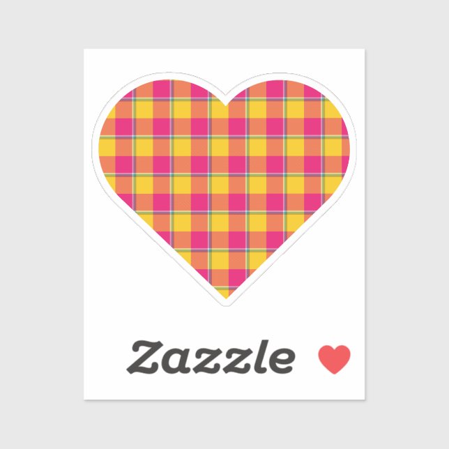 Heart Shaped Plaid Yellow Pink (Sheet)
