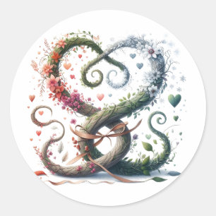Heart-Shaped Plant:Four Seasons of Love and Growth Classic Round Sticker