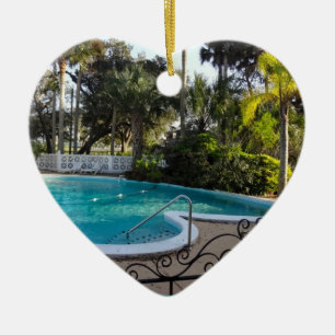 Heart Shaped Pool River Lily Inn - Daytona Beach Ceramic Tree Decoration