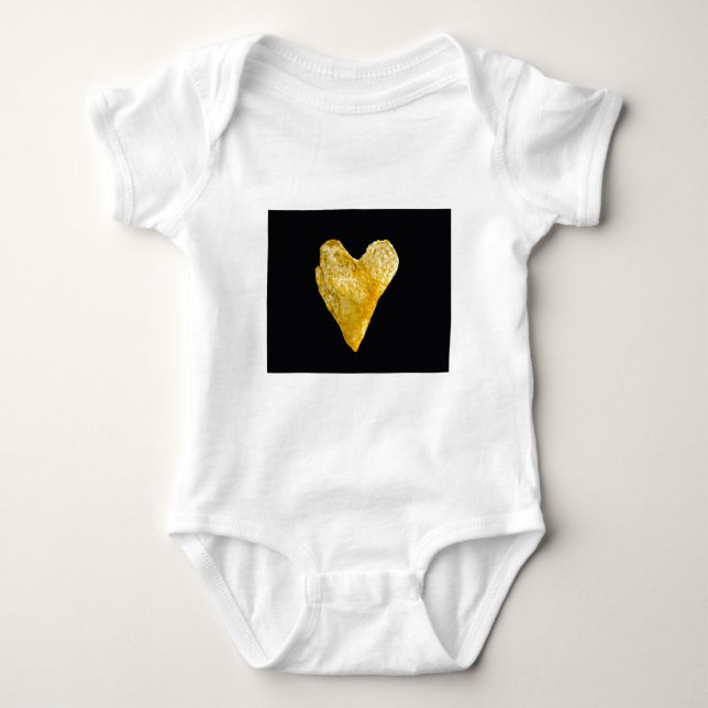 Heart Shaped Potato Chip Baby Bodysuit (Front)