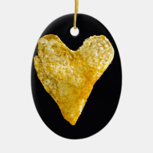 Heart Shaped Potato Chip Ceramic Tree Decoration