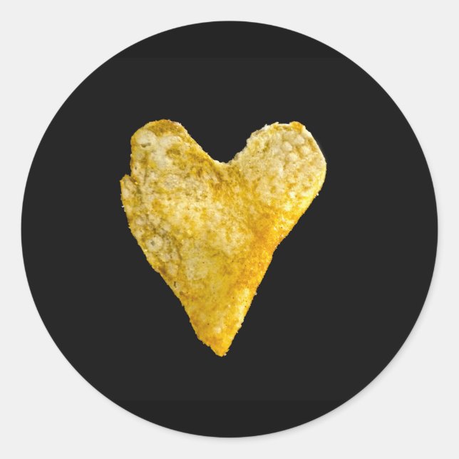 Heart Shaped Potato Chip Classic Round Sticker (Front)