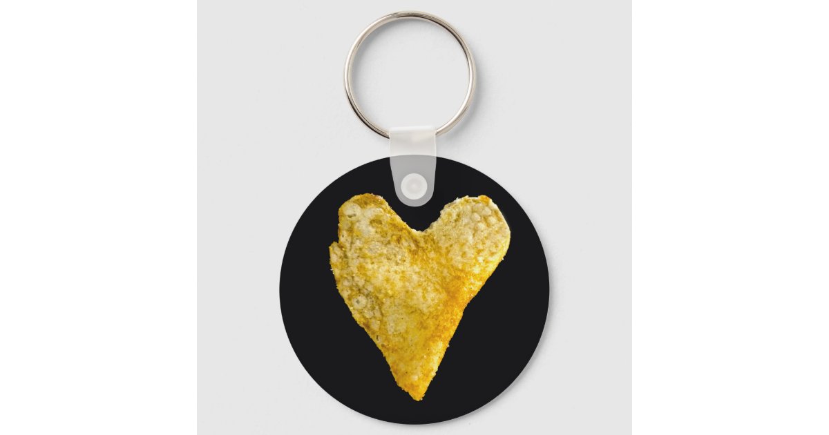 Heart Shaped Potato Chip Key Ring | Zazzle