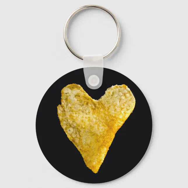 Heart Shaped Potato Chip Key Ring | Zazzle