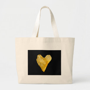 Heart Shaped Potato Chip Large Tote Bag
