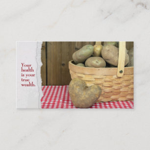 heart shaped potato with basket business card
