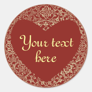 Heart Shaped Red Customisable Sticker