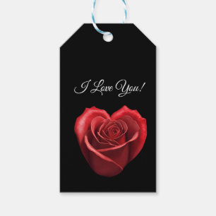 Heart Shaped Red Rose- Gift Tags