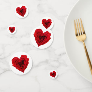 Heart-Shaped Red Rose Valentine's Day Confetti