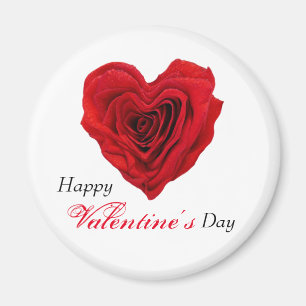 Heart-Shaped Red Rose Valentine's Day Magnet