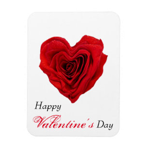 Heart-Shaped Red Rose Valentine's Day Magnet