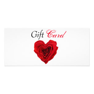Heart-Shaped Red Rose Valentine's Gift Card