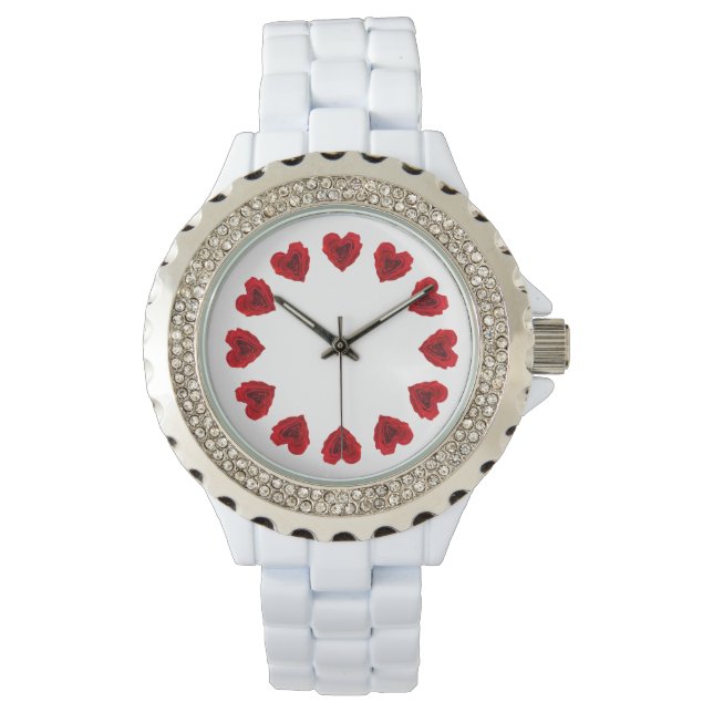 Heart-Shaped Red Rose Watch (Front)