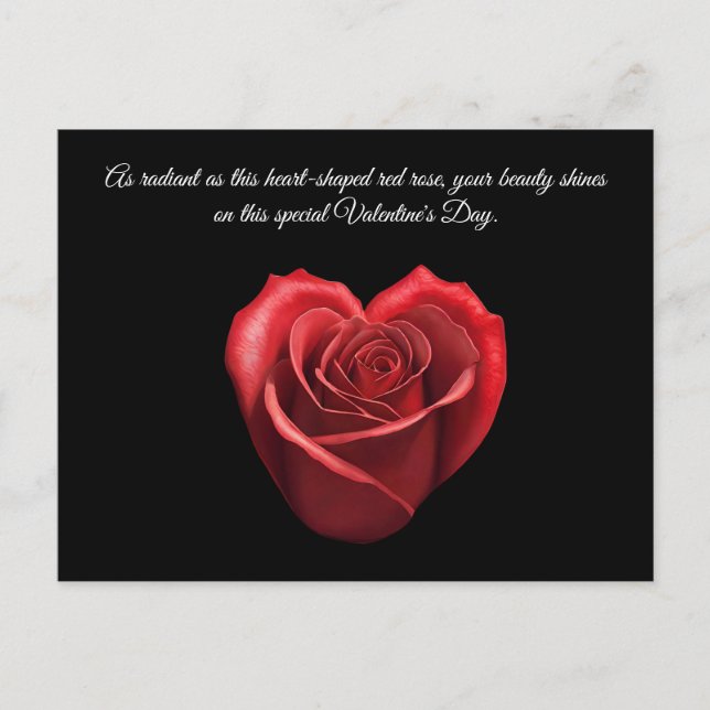 Heart Shaped Red Roses Valentines- Postcard (Front)