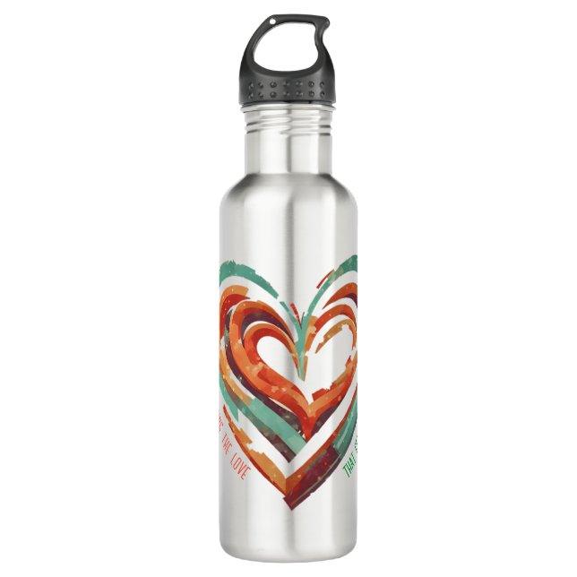 Heart-Shaped Retro 710 Ml Water Bottle (Front)