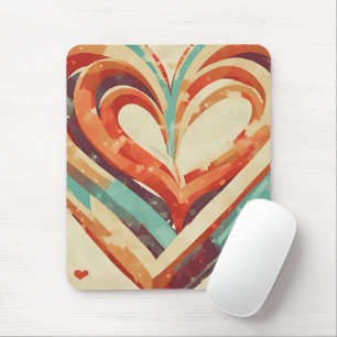 Heart-Shaped Retro Mouse Mat