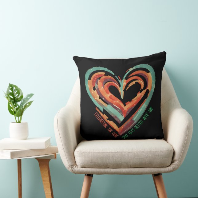 Heart-Shaped Retro T-Shirt Cushion (Chair)