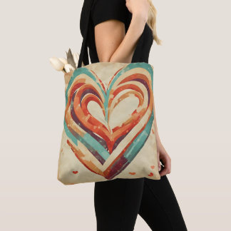 Heart-Shaped Retro  Tote Bag