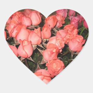 HEART SHAPED ROSE WEDDING STICKERS