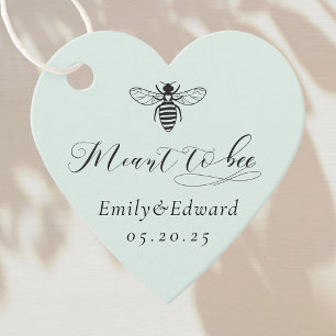 Heart Shaped Sage Meant to Bee Wedding Favour Tags