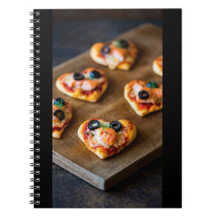 Heart-Shaped Salmon Pizza Bites Notebook
