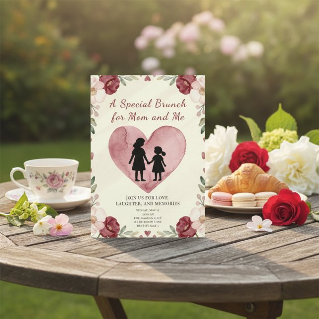 Heart-Shaped Sentimental Mom & Daughter Brunch Invitation (Creator Uploaded)