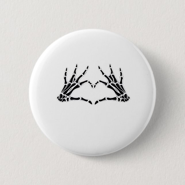 Heart-Shaped Skeleton Hands - Unique Art For Skele 6 Cm Round Badge (Front)