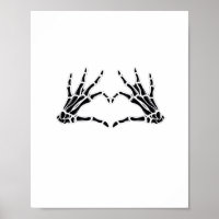 Heart Shaped Skeleton Hands Unique Art Vintage