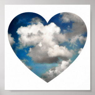 heart shaped skyscape poster
