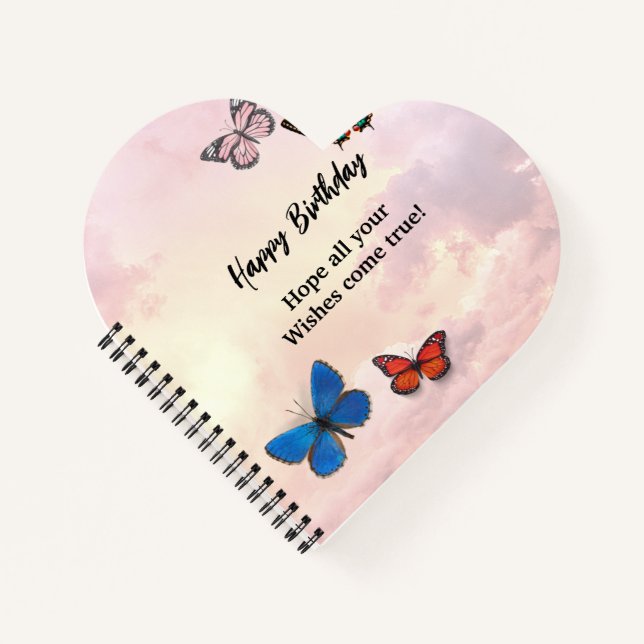 Heart Shaped Spiral Bound Notebook (Front)