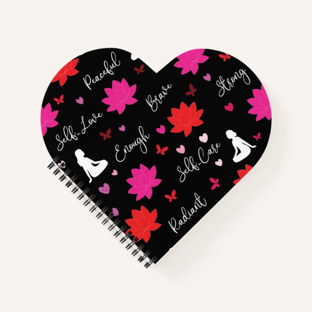 Heart Shaped Spiral Notebook Healing Journey (Front)
