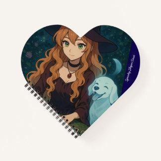 Heart-Shaped Spooky Sleeper Anime Spiral Notebook