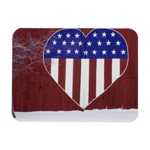 Heart-Shaped Stars and Stripes Magnet