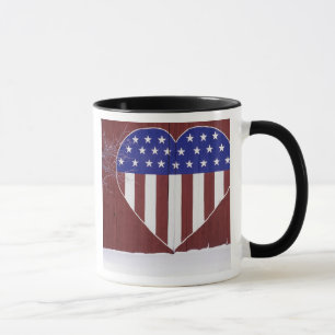 Heart-Shaped Stars and Stripes Mug