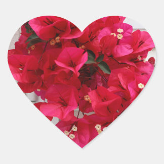 Heart shaped sticker pink flowers