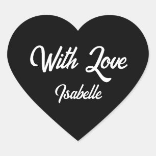 Heart-shaped Sticker saying "With Love"