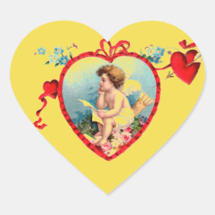 HEART SHAPED STICKER WITH CUPID CUSTOMIZABLE