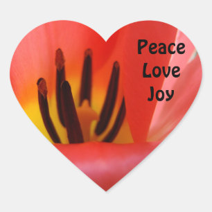 HEART shaped stickers Envelope Seals Red