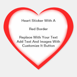 Heart Shaped Stickers With A Red Border In Sheets