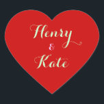 Heart Shaped Stickers with Name Romantic Love<br><div class="desc">Easily personalise these heart shaped stickers with your own names, photo, or message. You can customise it more by changing the background colour, adding initials, changing the font, or adding your own design. These are great for wedding favours or mail seals. These are professional scratch resistant stickers printed on acid-free...</div>