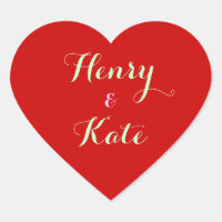 Heart Shaped Stickers with Name Romantic Love
