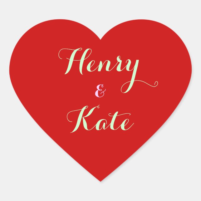 Heart Shaped Stickers with Name Romantic Love (Front)