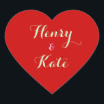 Heart Shaped Stickers with Name Romantic Love<br><div class="desc">Easily personalise these heart shaped stickers with your own names, photo, or message. You can customise it more by changing the background colour, adding initials, changing the font, or adding your own design. These are great for wedding favours or mail seals. These are professional scratch resistant stickers printed on acid-free...</div>