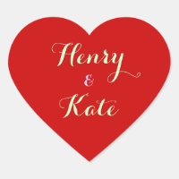 Heart Shaped Stickers with Name Romantic Love
