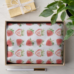 Heart Shaped Strawberries Birthday Tissue Paper