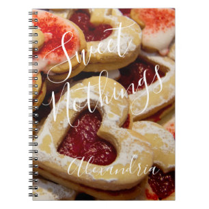 Heart Shaped Sugar Cookie Sweet Nothings Photo Red Notebook