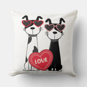 Heart-Shaped Sunglasses on Dogs Cushion