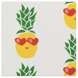 heart shaped sunglasses pineapple red fabric
