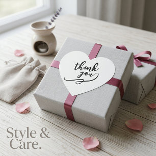 Heart Shaped Thank You Sticker for Special Gifts