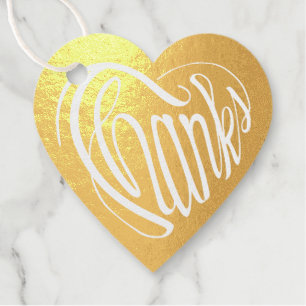 Heart shaped thanks in 6 languages favour tags